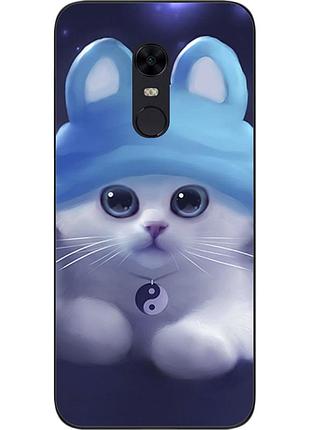 Чехол силиконовый для xiaomi redmi 5 plus с картинкой котенок
