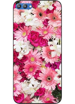 Чохол силіконовий для huawei honor v10 з картинкою квіти