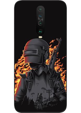 Силиконовый чехол для xiaomi redmi k30 с картинкой pubg