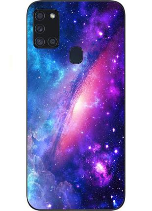 Силиконовый чехол бампер для samsung a21s galaxy a217f с картинкой галактика