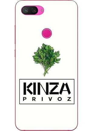 Антибрендовый силіконовий чохол для xiaomi mi 8 lite з картинкою kinza privoz