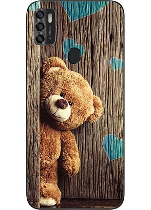 Бампер силиконовый чехол для zte blade a7s 2020 с картинкой мишка