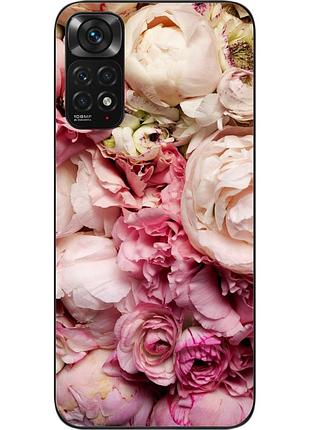 Чехол силиконовый для xiaomi redmi note 11 / note 11s с картинкой пионы