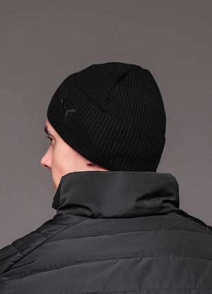 Шапка мужская puma черный лого 4