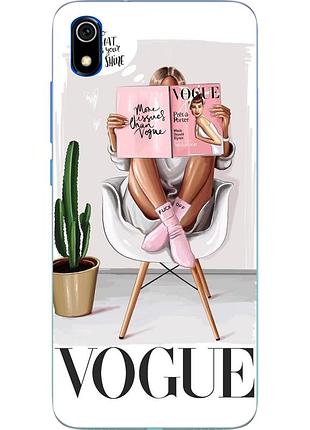 Бампер силіконовий чохол для xiaomi redmi 7a з картинкою vogue