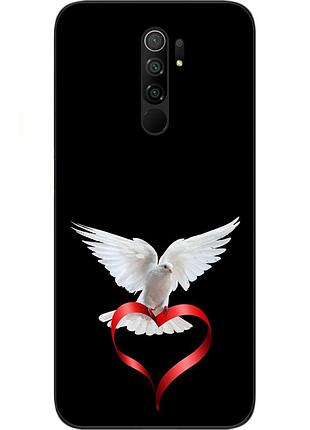 Силіконовий чохол бампер для xiaomi redmi 9 з картинкою голуб