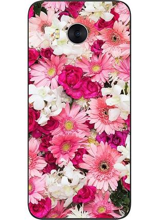 Чохол силіконовий для huawei y5 2017 з картинкою квіти