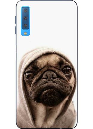 Чохол бампер для samsung a750f galaxy a7 2018 з принтом мопс в халаті