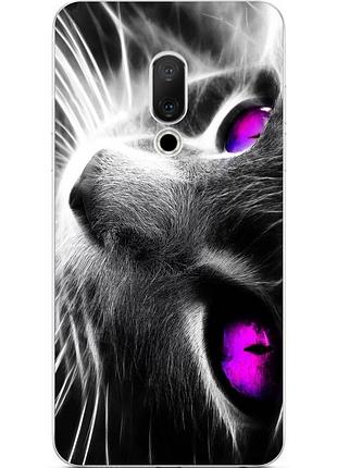 Силиконовый чехол с рисунком для meizu 15 красивый кот