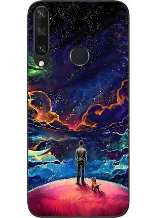 Чохол силіконовий для huawei y6p з картинкою всесвіт