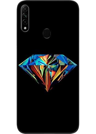 Силиконовый чехол бампер для oppo a31 с картинкой бриллиант