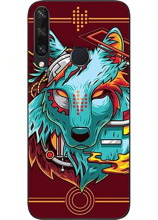 Силиконовый чехол с картинкой для huawei y6p волк