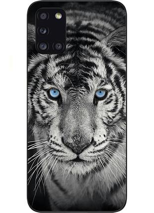 Силиконовый чехол с картинкой для samsung a31 galaxy a315f белый тигр
