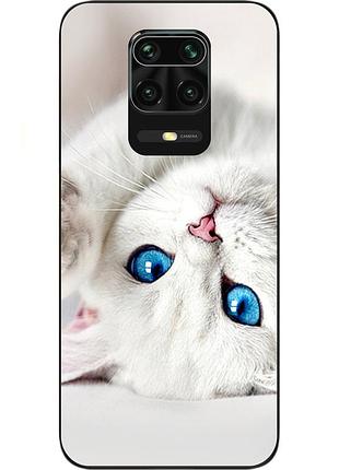 Оригинальный чехол для xiaomi redmi note 9s / note 9 pro с картинкой белый котик
