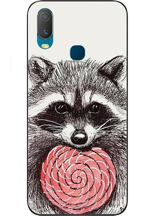 Бампер силиконовый чехол для vivo y11 с картинкой енот