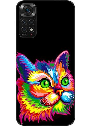Силиконовый чехол для xiaomi redmi note 11 / note 11s с картинкой яркий кот