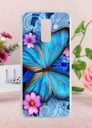 Оригінальний чохол накладка для samsung a6 plus 2018 galaxy a605f з картинкою метелик