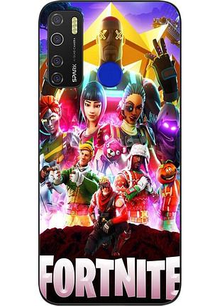 Силіконовий чохол для tecno spark 5 pro з картинкою гра фортнайт