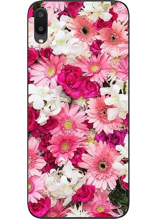 Силиконовый чехол бампер для samsung a02 galaxy a022 с картинкой нежные цветы