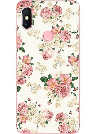 Чохол силіконовий для xiaomi redmi s2 з малюнком трояндочки