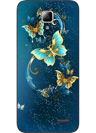 Чехол силиконовый для lenovo a536 с картинкой бабочки
