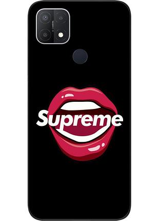 Силиконовый чехол для oppo a15 с картинкой губы supreme