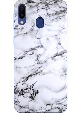 Силиконовый чехол с рисунком для samsung galaxy m20 мрамор