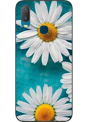 Силиконовый чехол бампер для vivo y11 с картинкой ромашки