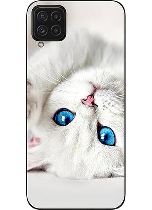 Оригінальний чохол для samsung a22 galaxy a225f з картинкою білий котик