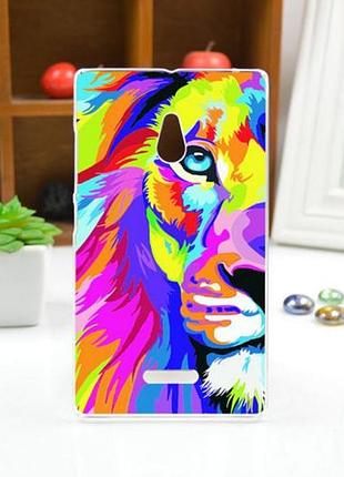 Ексклюзивний чохол для nokia xl з принтом різнобарвний лев