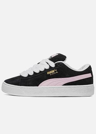 Puma suede xl black pink 8