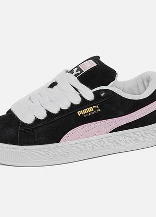 Puma suede xl black pink 4