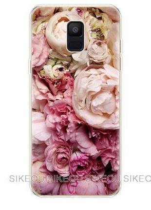 Чехол накладка с картинкой для samsung a600f galaxy a6-2018 пионы