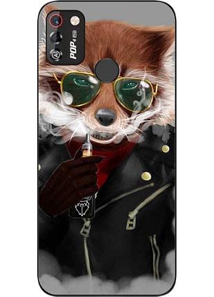 Силіконовий чохол для tecno pop 4 pro з картинкою крутий єнот