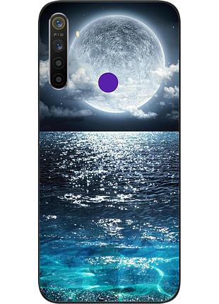 Чехол силиконовый для realme 6i с картинкой луна