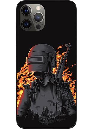 Бампер силиконовый чехол для iphone 12 pro с картинкой pubg