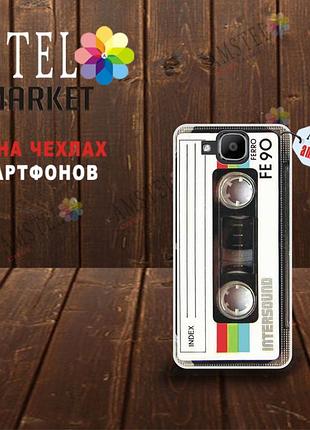 Бампер силиконовый чехол для doogee x9 mini с картинкой кассета