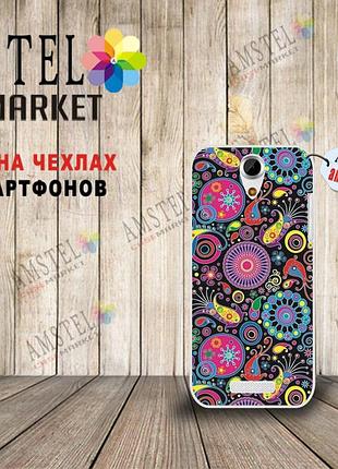 Бампер силиконовый чехол для doogee y100x с картинкой яркие узоры