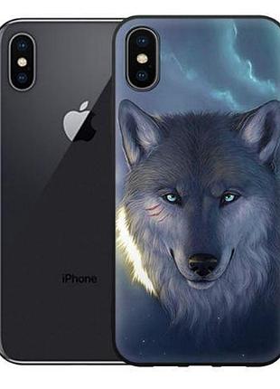 Чехол с картинкой (силикон) для iphone x волк
