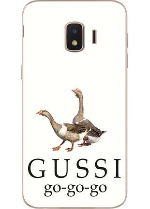 Антибрендовый силіконовий чохол для samsung j2 core galaxy 2018 j260 з картинкою gussi go go