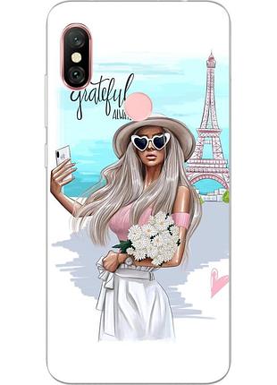 Силиконовый чехол бампер для xiaomi redmi note 6 pro с картинкой селфи