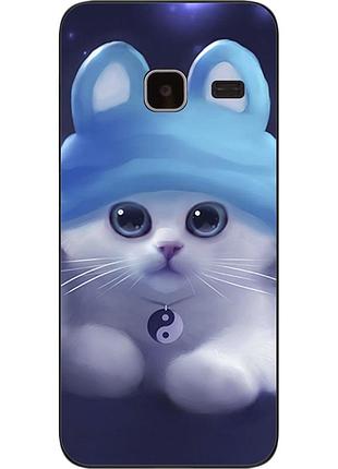 Чохол силіконовий для samsung galaxy j1 mini j105 з картинкою кошеня