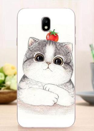 Силіконовий чохол для samsung j730 galaxy j7-2017 з картинкою кошеня