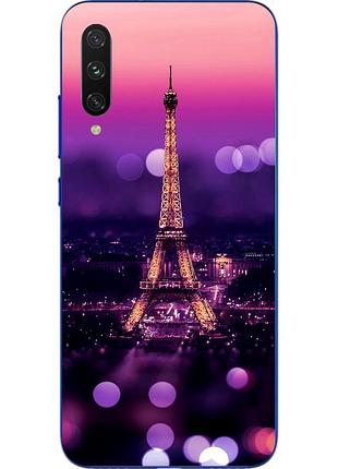 Чехол силиконовый для xiaomi mi a3 lite с картинкой париж ночью