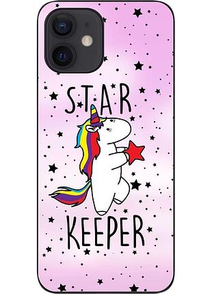 Силиконовый чехол бампер для iphone 12 mini с картинкой единорожек