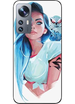 Силіконовий чохол epik для xiaomi 12 / 12x з картинкою дівчина із совою