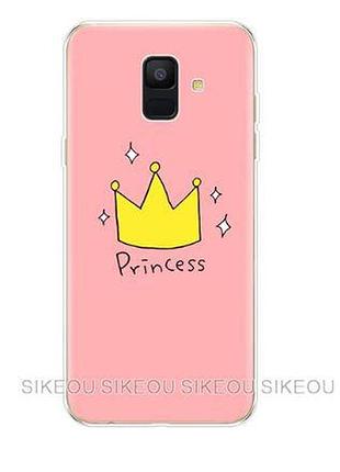 Силиконовый бампер чехол для samsung a600f galaxy a6-2018 с картинкой принцесса