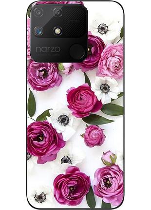 Силіконовий чохол бампер epik для realme narzo 50a з картинкою квіти