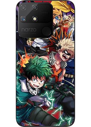 Силиконовый чехол бампер epik для realme narzo 50a с картинкой моя геройская академия