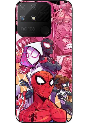 Силиконовый чехол epik для realme narzo 50a с картинкой три паука